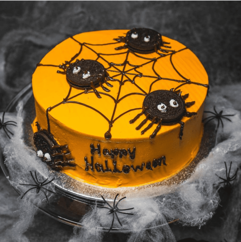 Paul's Bakery Holiday & Halloween Cake with spiders